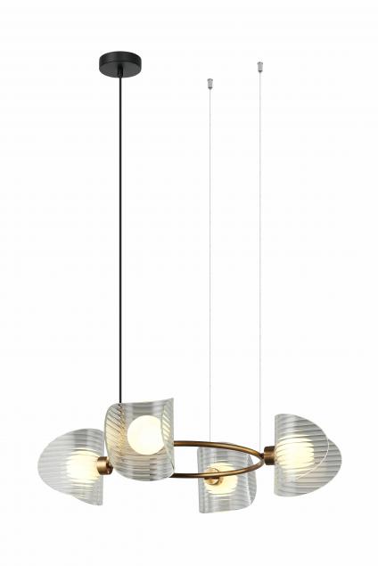 Люстра MDM-6050/4 BRO+CL латунь 4x40W G9 d555 h920, HAO24